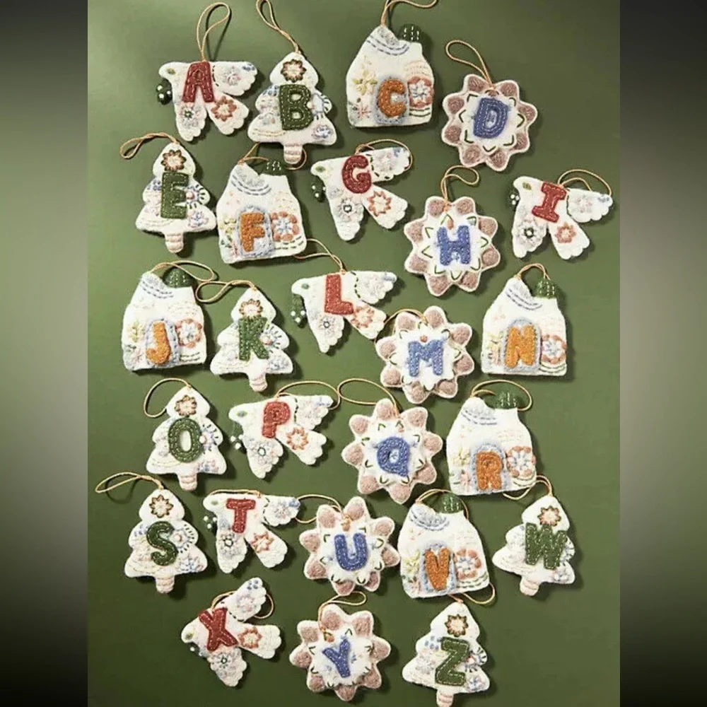 New🌟Anthropologie Monogram Unity Ornament Letter-X